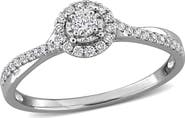 Julianna B. Lab-Grown Diamond Halo Crossover Ring 14k