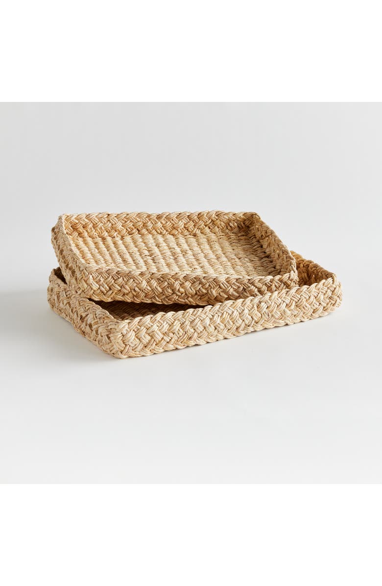 Napa Home & Garden Abaca French Braided Square Decorative Trays Set of 2, Alternate, color, 