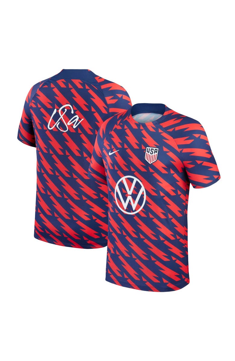 Nike Men's Nike Navy USMNT 2023/24 Academy Pro Pre-Match Top, Alternate, color, 