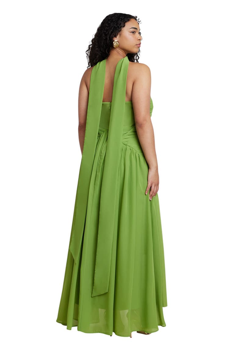 Train Detail Strapless Gown, Alternate, color, PERIDOT