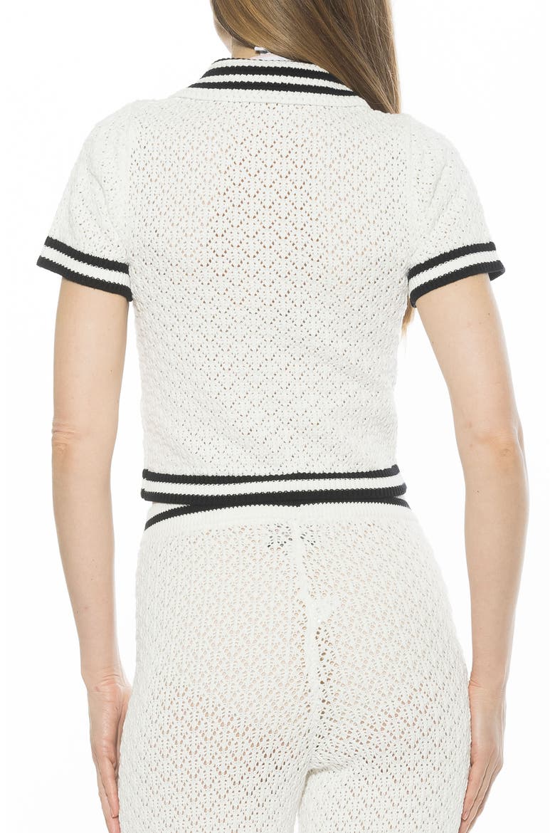 Brinley Crochet Stitch Polo, Alternate, color, IVORY