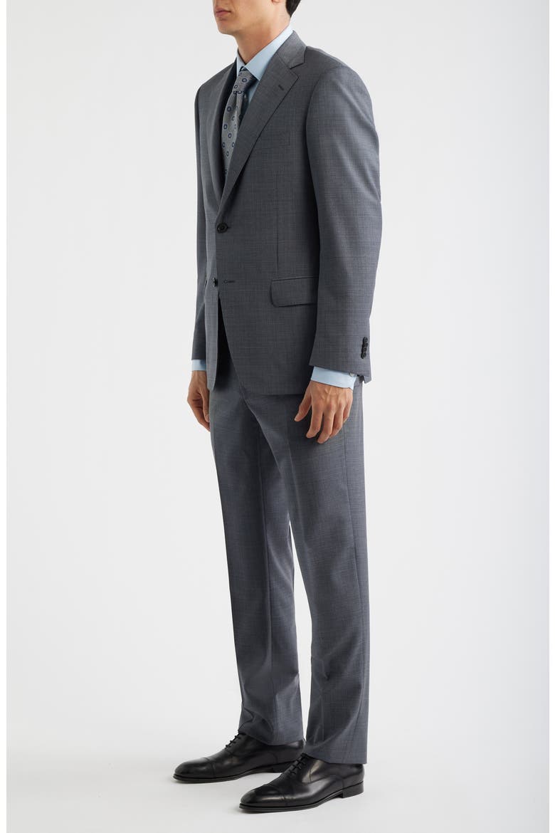 Grey Mélange Wool Suit, Alternate, color, MID GREY