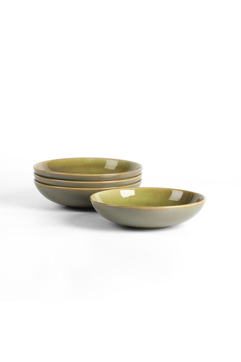 Riley 4-Piece Pasta Bowl Set Stoneware, Service for 4, Main, color, Green and Blue