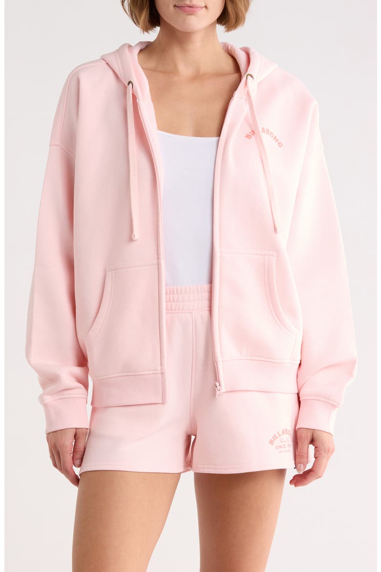Echo Tide Graphic Full Zip Hoodie, Main, color, BLUSH
