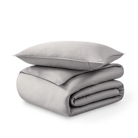 400 Thread Count Organic Cotton Sateen Duvet Cover and Sham Set