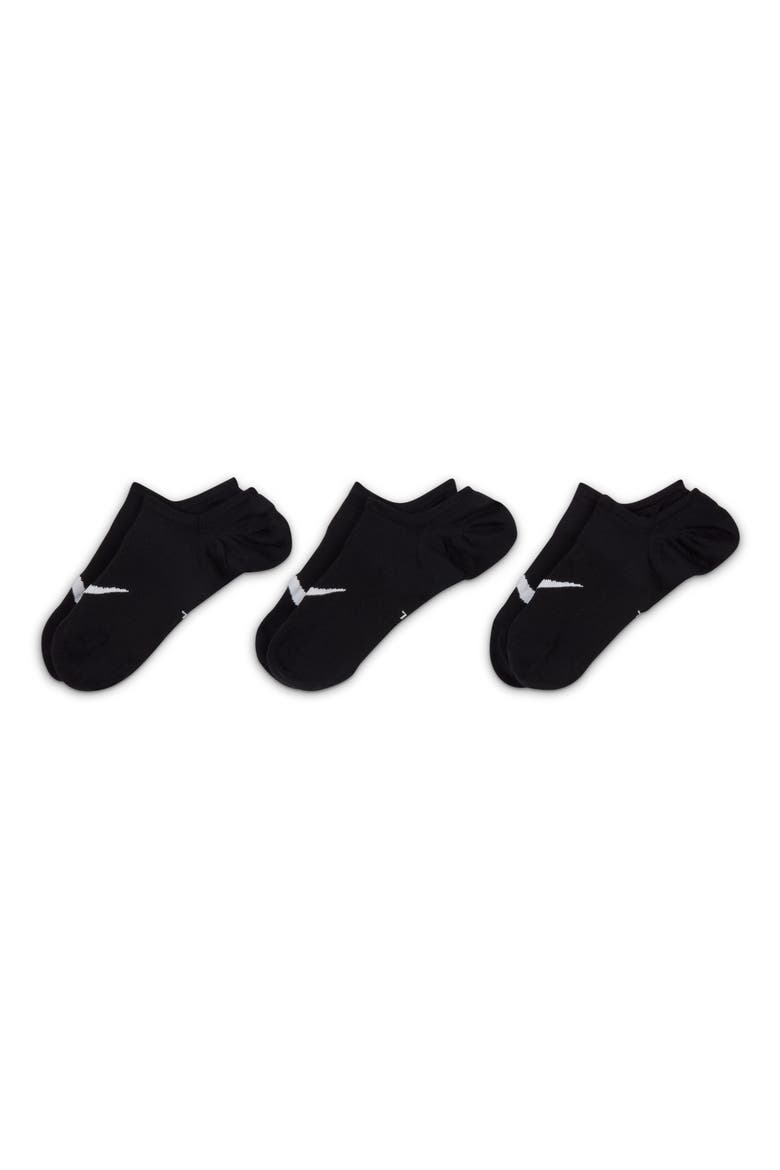 Everyday Plus Assorted 3-Pack No-Show Socks, Main, color, BLACK/ WHITE