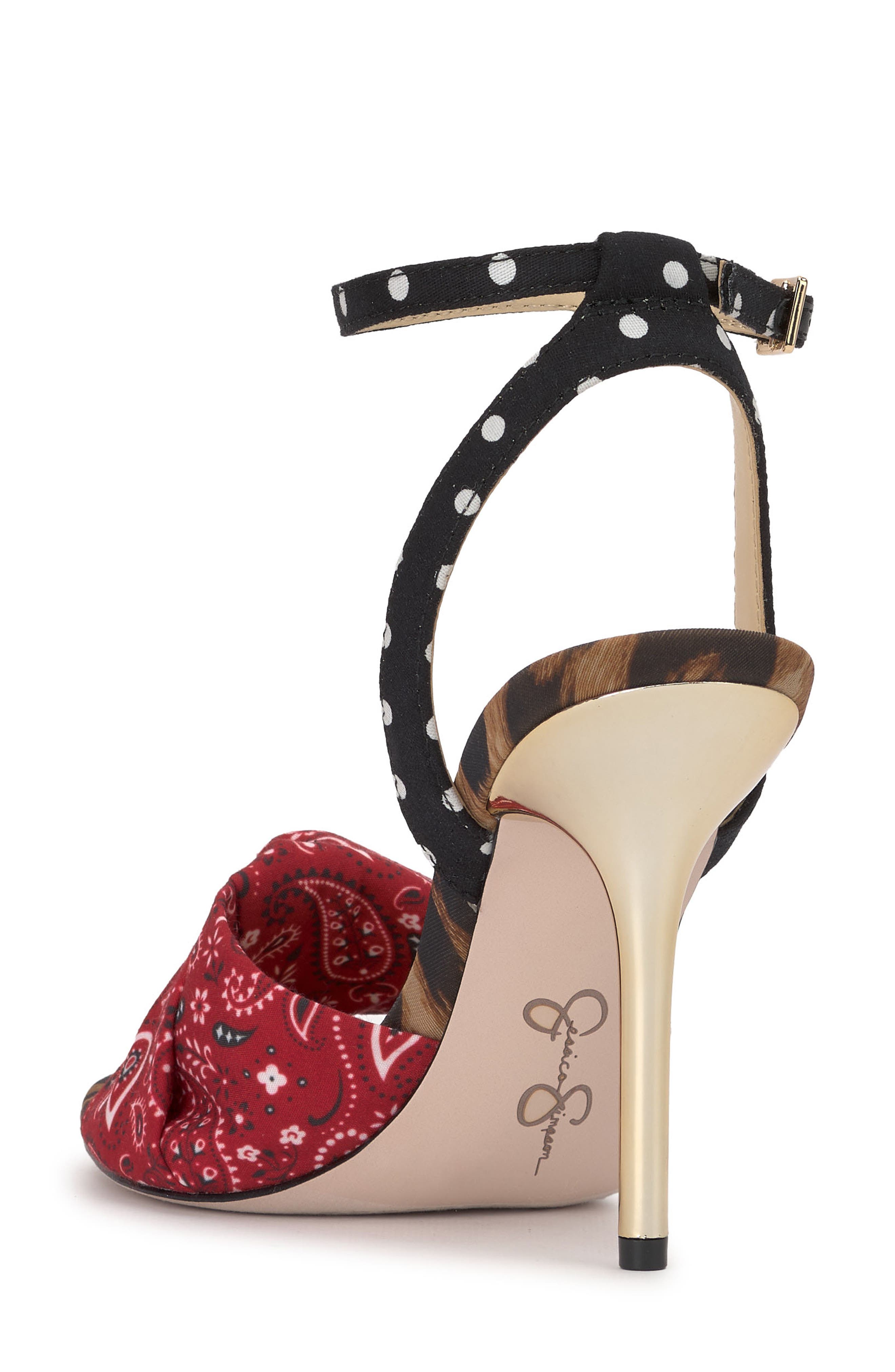 Neveny Ankle Strap Pointed Toe Sandal, Alternate, color, RED