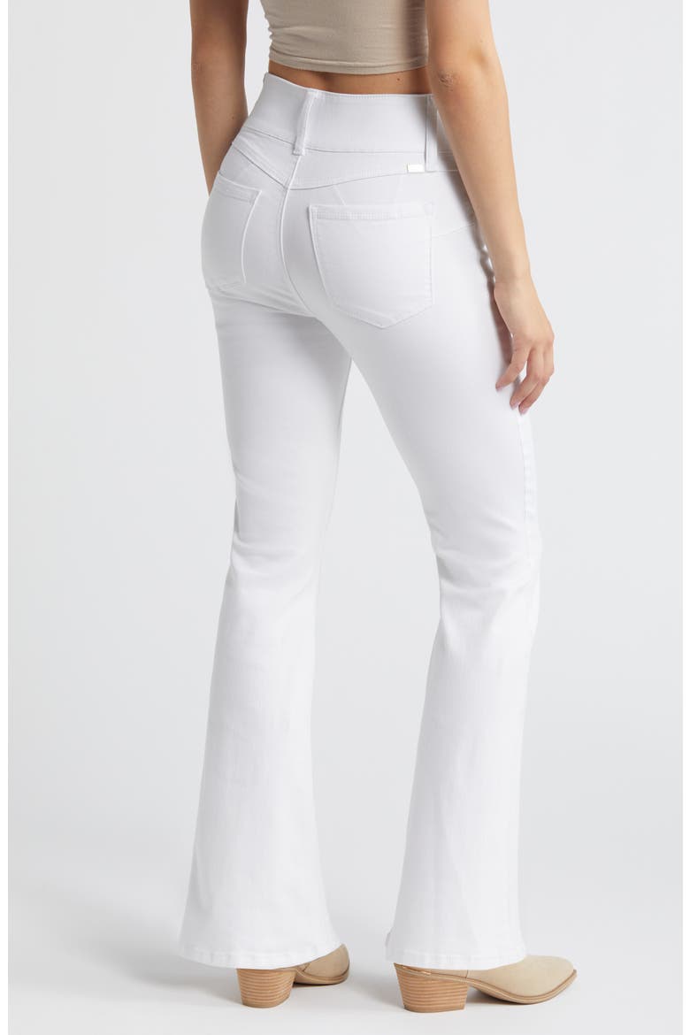Fit & Lift High Waist Flare Jeans, Alternate, color, WHITE