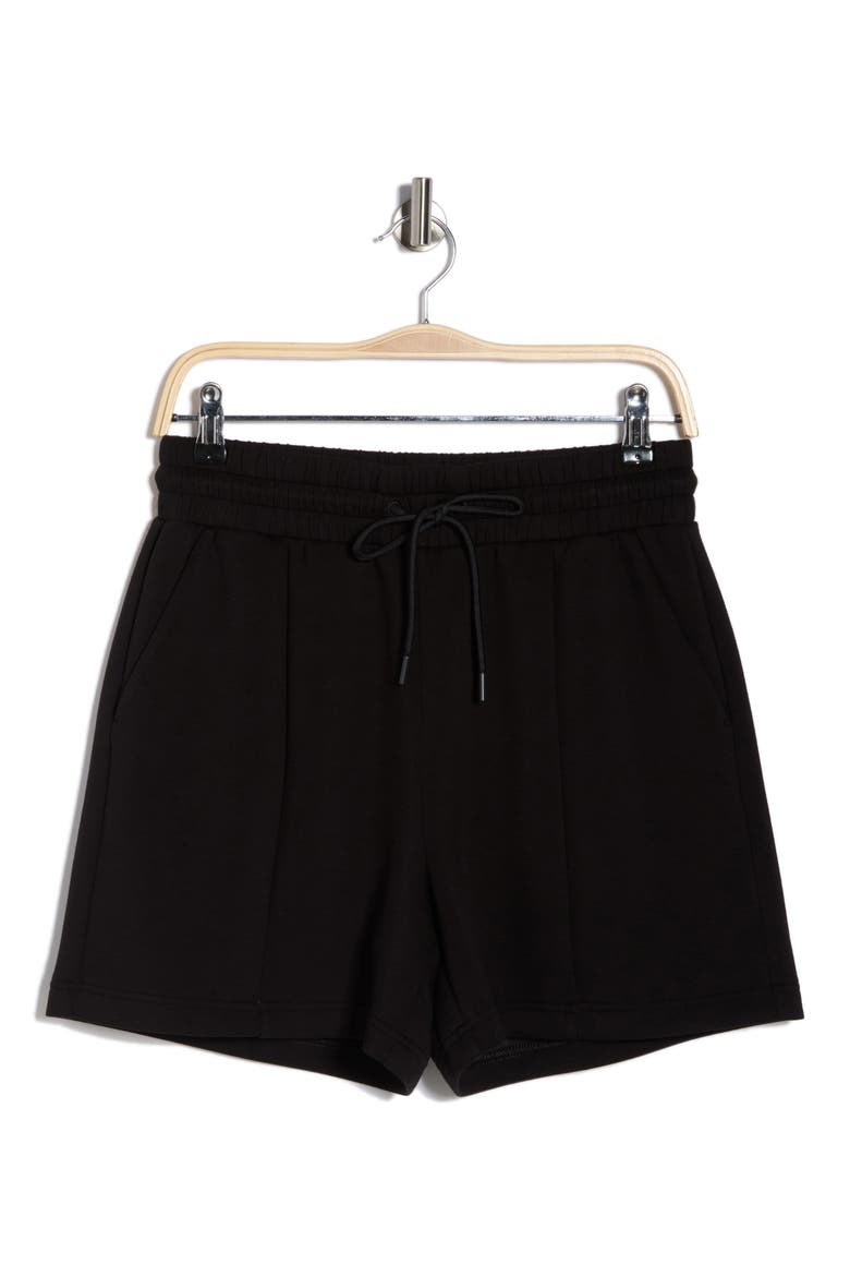 Whisper Knit High Waist Shorts, Alternate, color, BLACK
