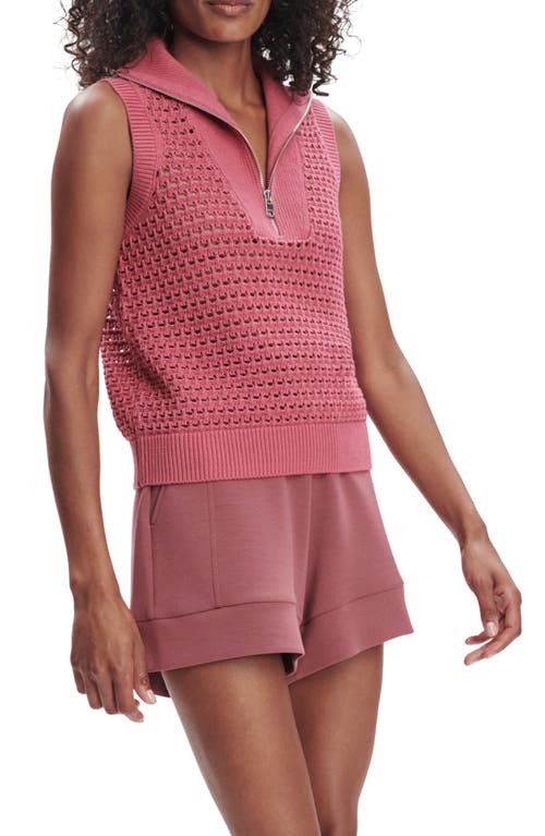 Varley Bains Half Zip Sweater Tank In Rose Wine