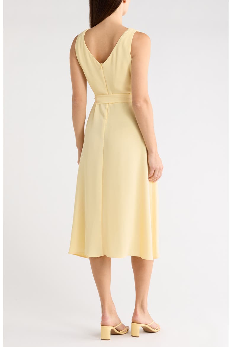 Tie Belt Faux Wrap High-Low Dress, Alternate, color, BUTTER