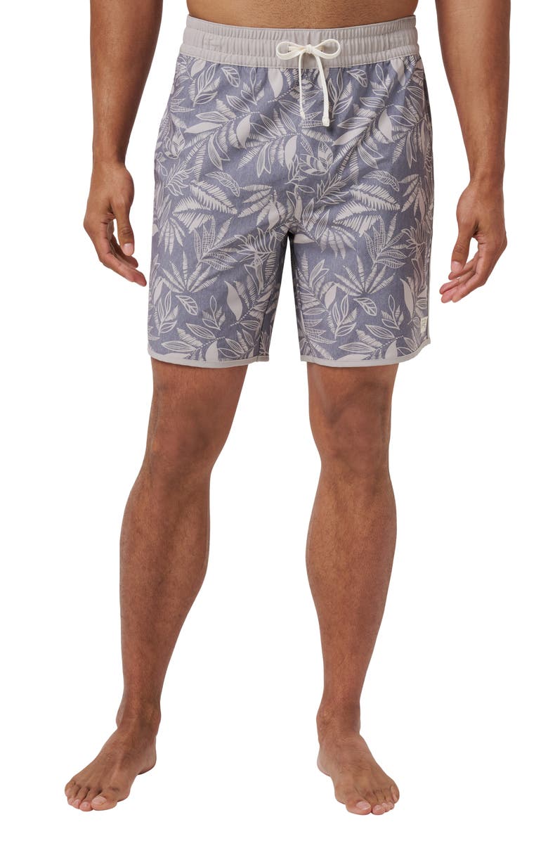 TravisMathew Land to Sea Swim Trunks, Main, color, Heather Grey