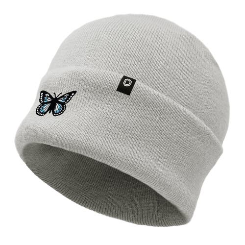 Dalix Butterfly Beanie In Light Gray