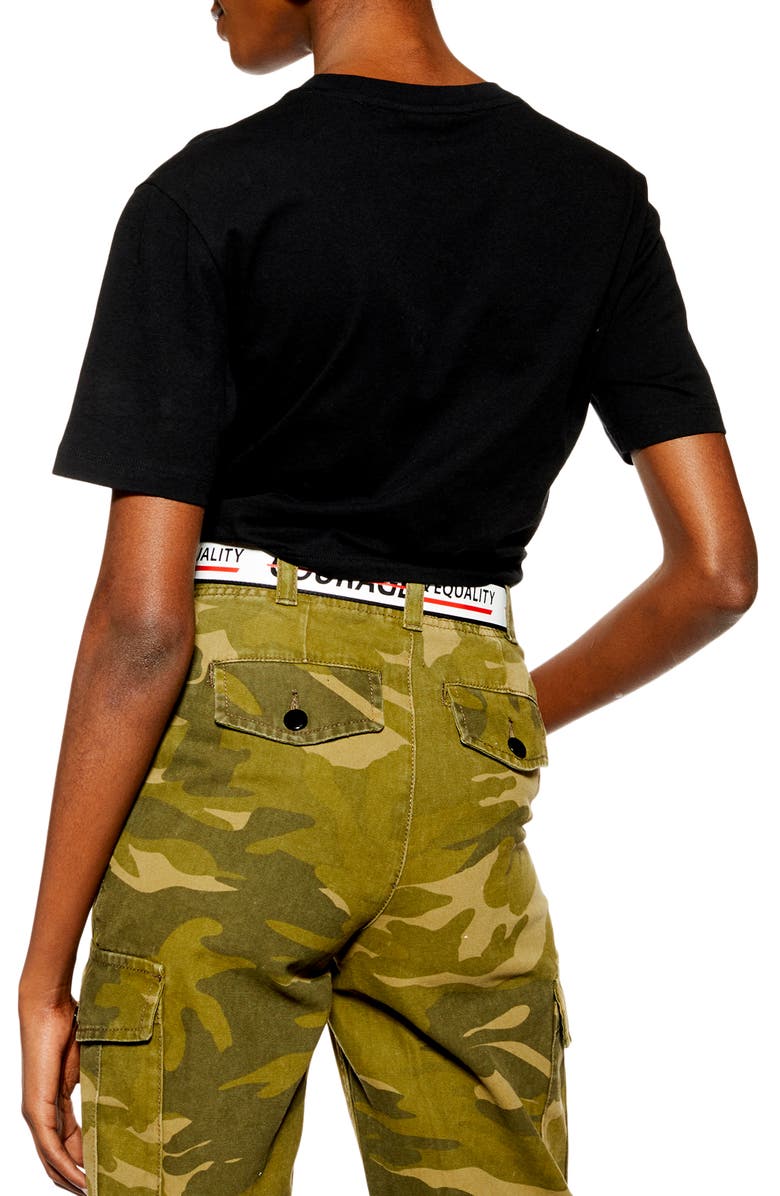 Topshop Twist Front Tee, Alternate, color, 