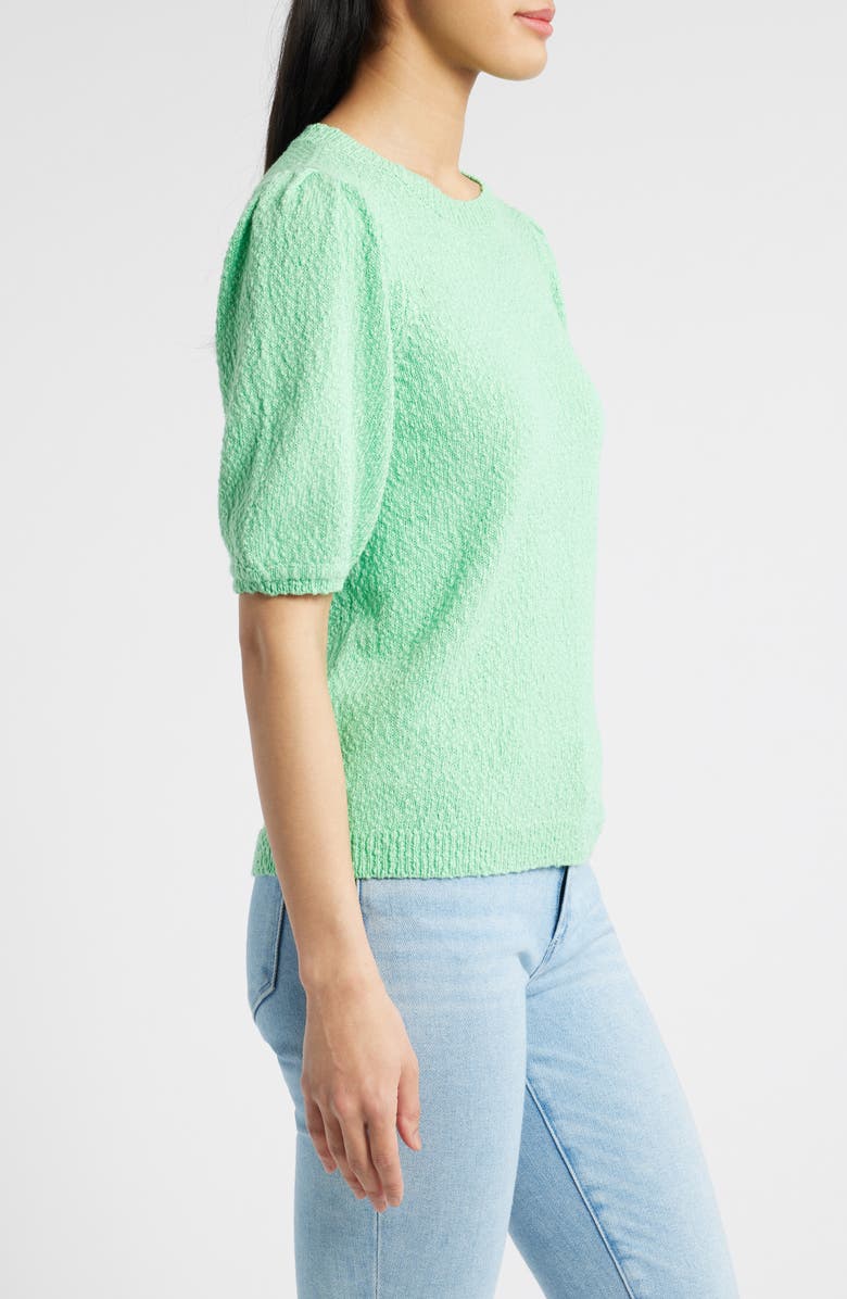 Caslon<sup>®</sup> Novelty Short Sleeve Cotton Sweater, Alternate, color, Green Celtic