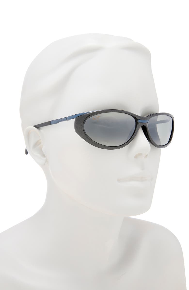 Maui Jim 58mm Oval Sunglasses, Alternate, color, Black Black Grey