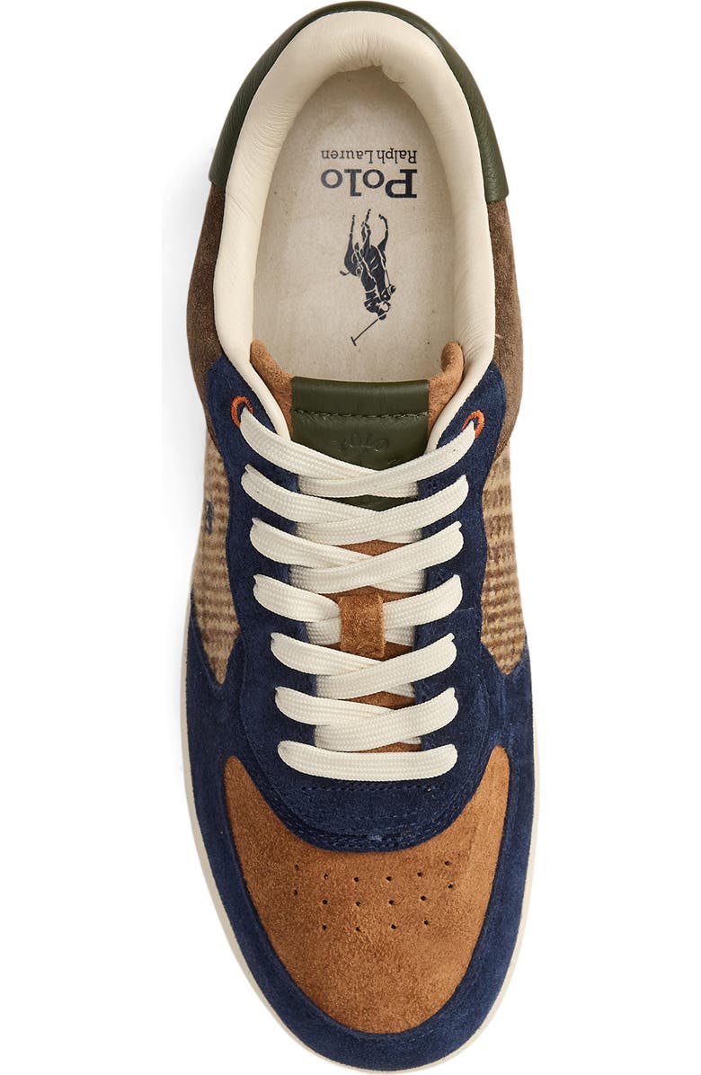 Polo Ralph Lauren Masters Court Mixed Media Sneaker, Alternate, color, Glen Plaid/ Multi