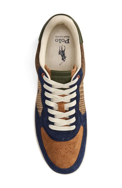 Polo Ralph Lauren Masters Suede-panelled Tweed Sneakers In Multi