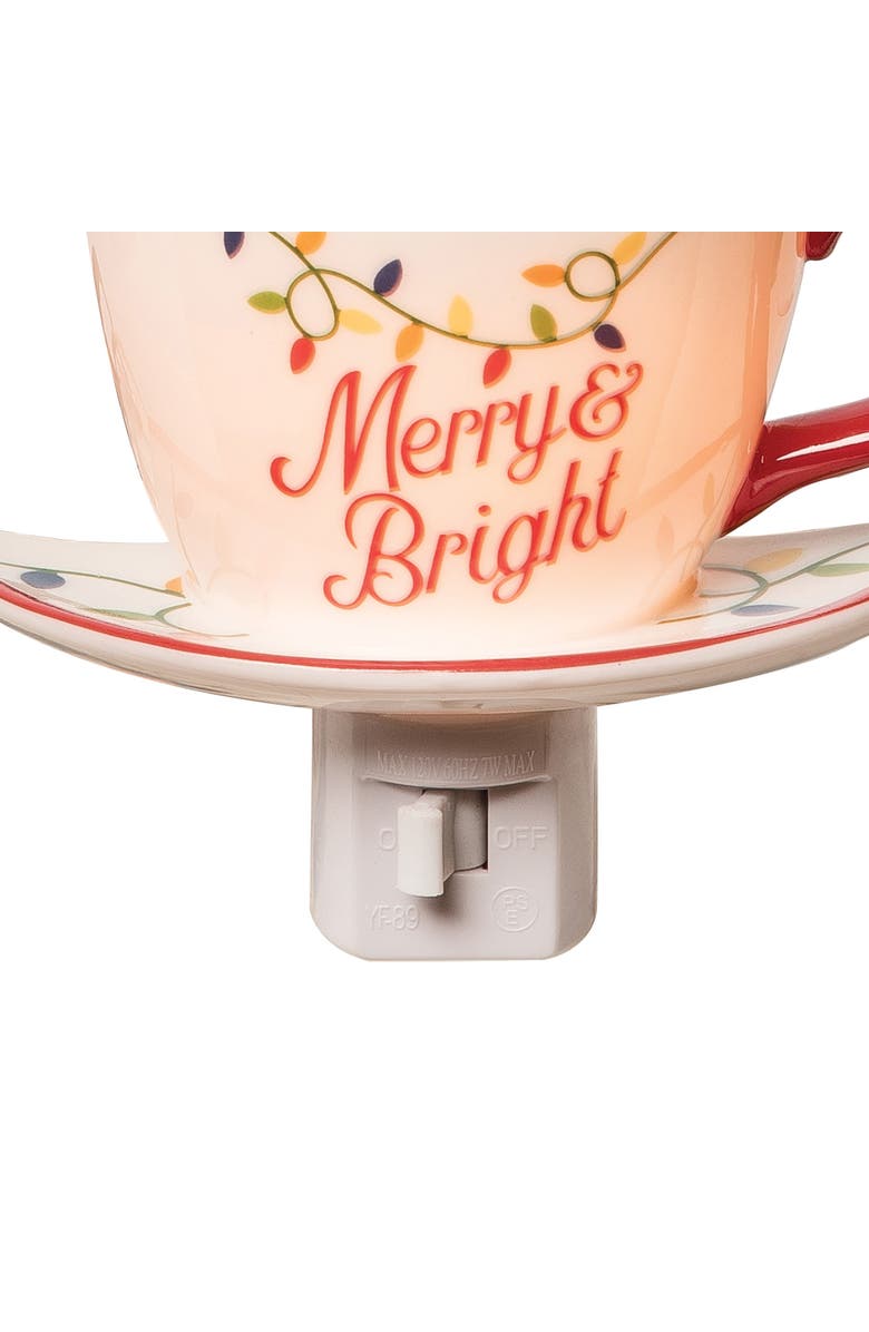 C&F Home Christmas "Merry Bright" Bubble Plug In Night Light w/ Switch, Alternate, color, White