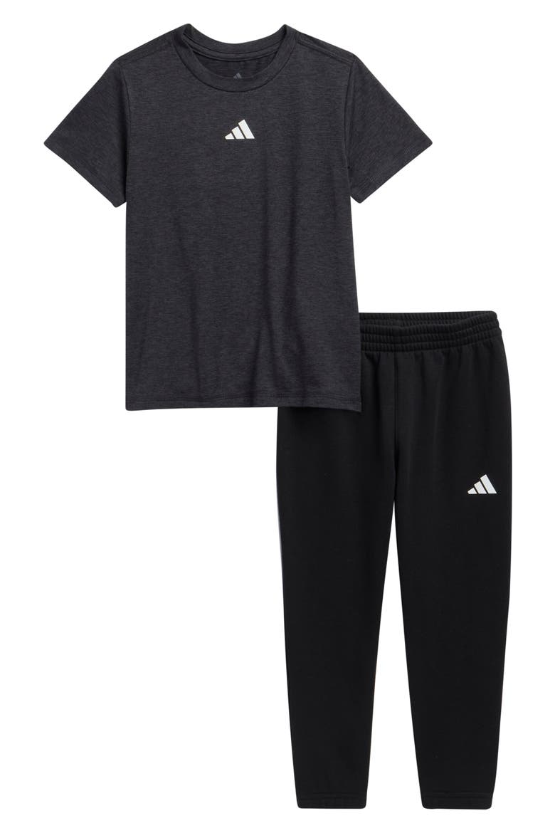 Kids' T-Shirt & Pants 2-Piece Set, Main, color, BLACK W/ GREY MELANGE