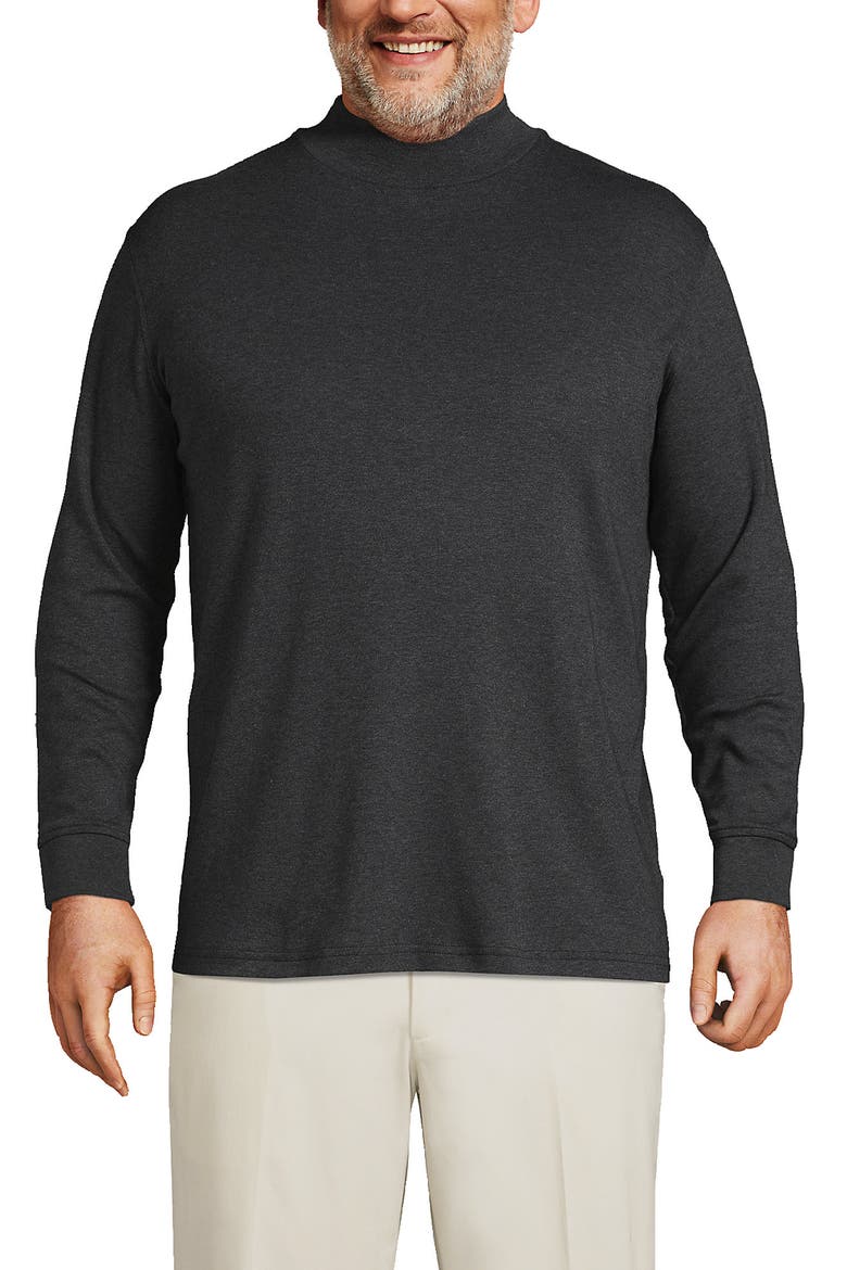 Cotton Supima Mock Turtleneck, Alternate, color, Dark Charcoal Heather