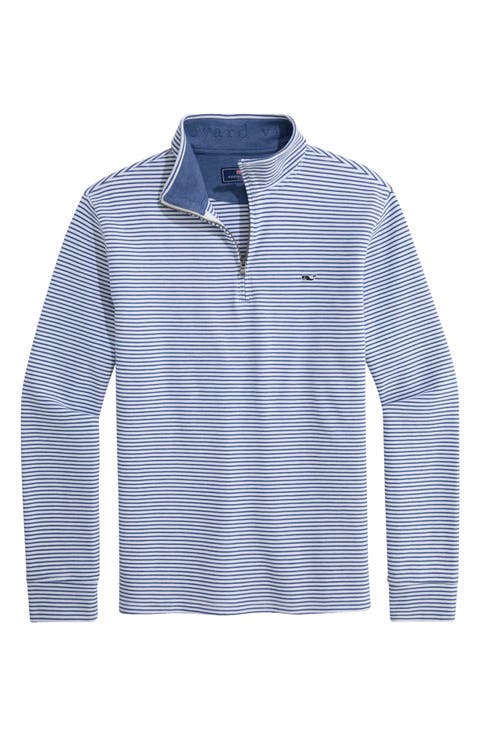 Saltwater Stripe Quarter Zip Pullover