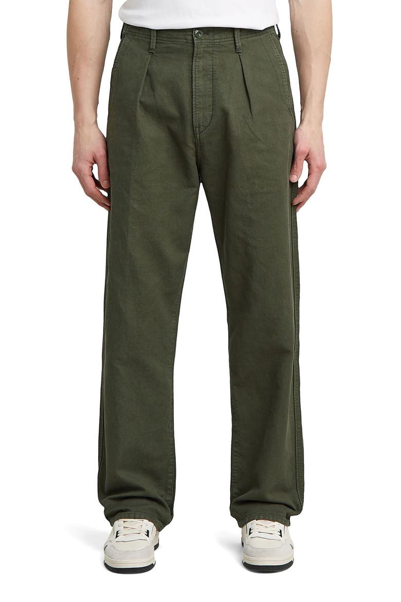 Pleated Relaxed Straight Leg Chinos, Main, color, ASFALT GD