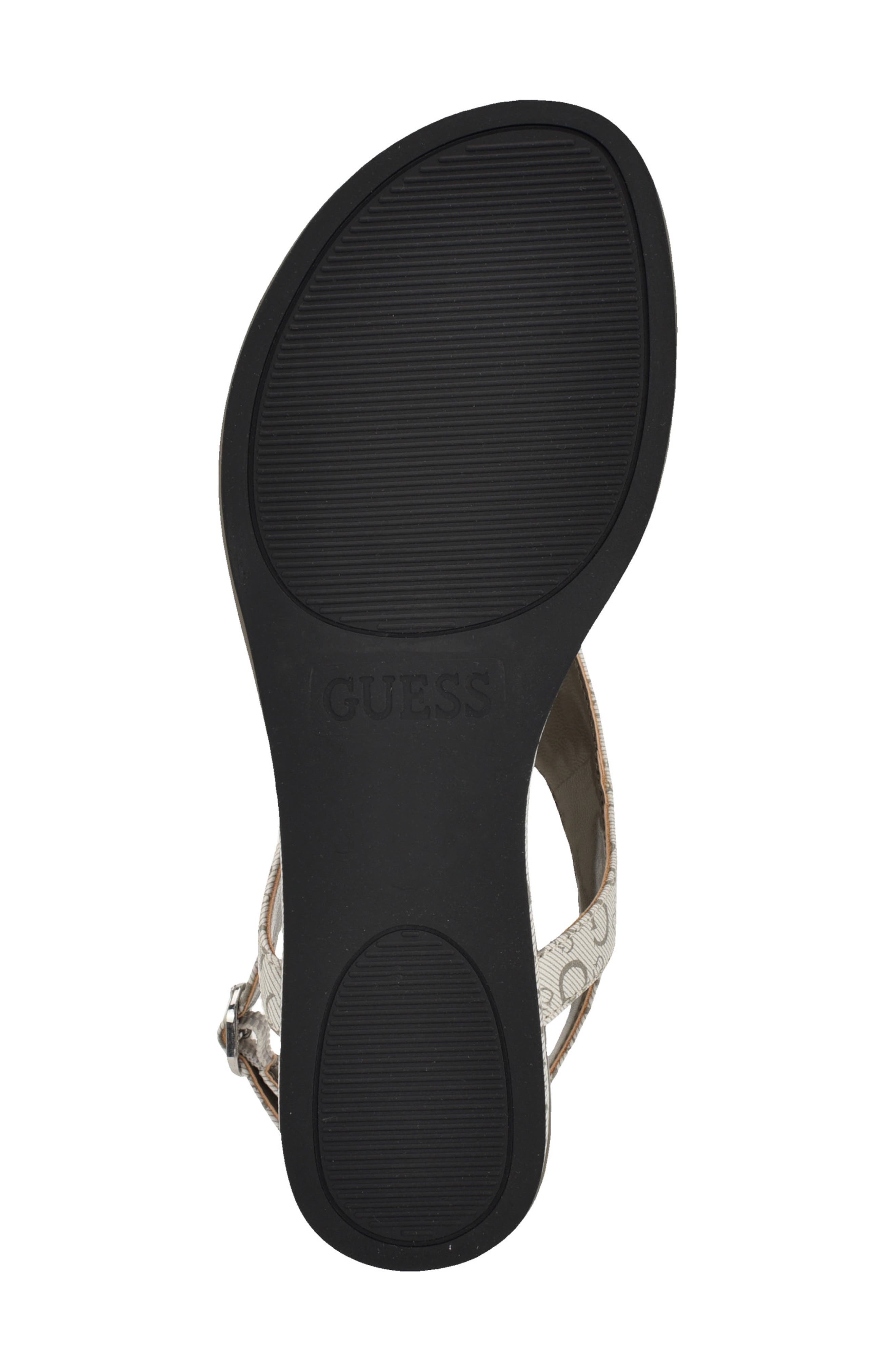 GUESS Jerrah Faux Leather Thong Sandal, Alternate, color, White