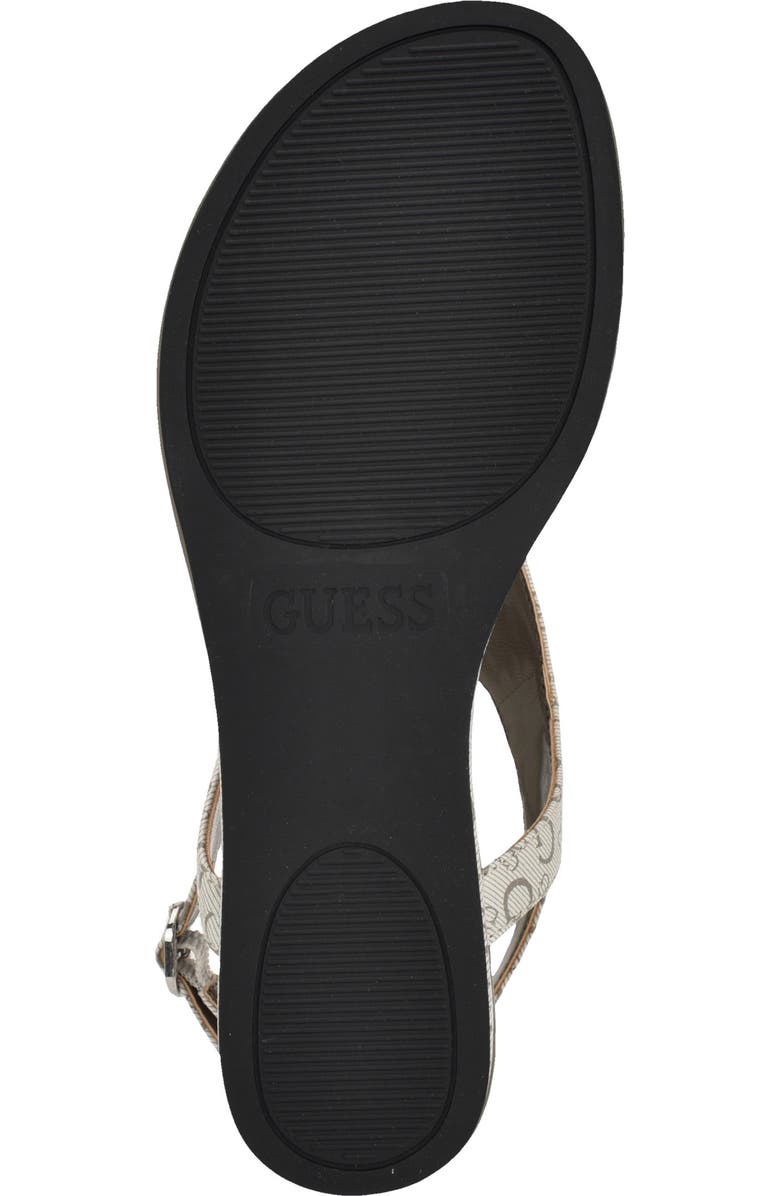 GUESS Jerrah Faux Leather Thong Sandal, Alternate, color, White