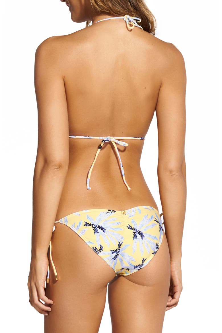 ViX Swimwear Lily Yellow Ripple Triangle Bikini Top, Alternate, color, YELLOW