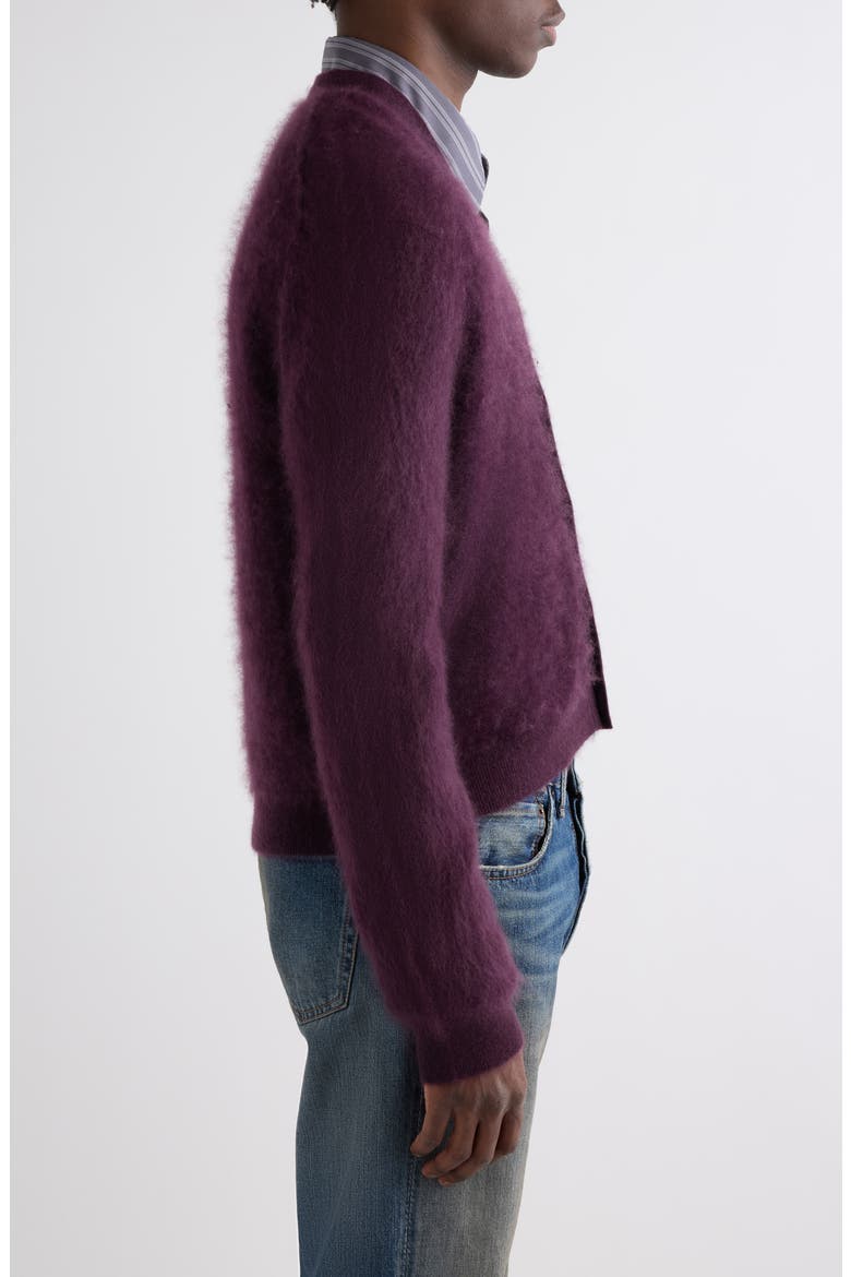 Klasher Plush Cashmere Cardigan, Alternate, color, WINE RED