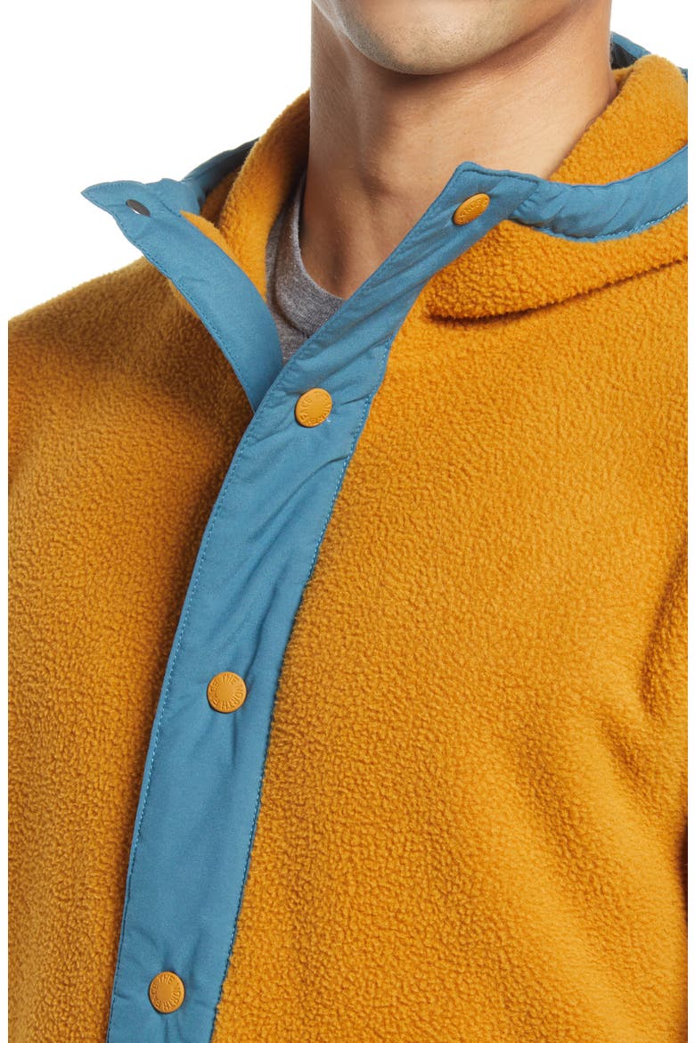 Carbondale Snap-Neck Hoodie, Alternate, color, TIMBER TAN/ MALLARD BLUE