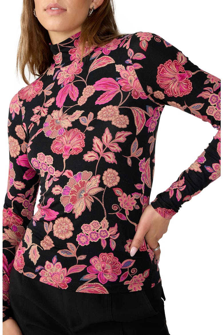 Slinky Mock Neck Top, Alternate, color, CRANBERRY