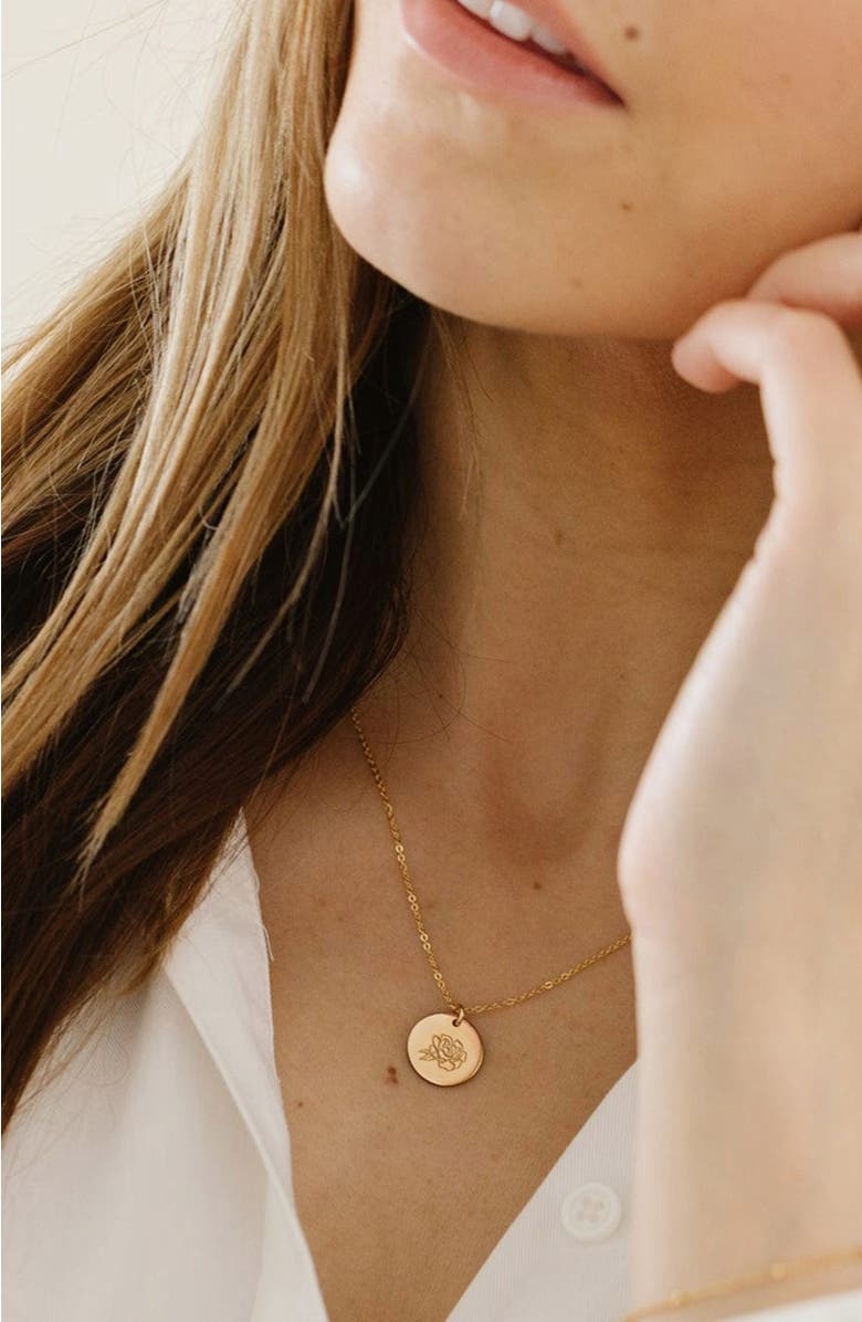 MADE BY MARY September Birth Flower Necklace, Alternate, color, Silver