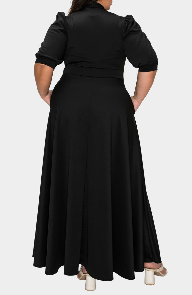 L I V D Farrah Donna Tie Neck Maxi Dress, Alternate, color, 