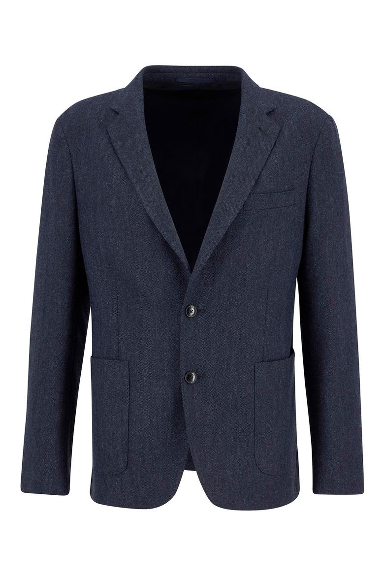 Sutherland Wool Blend Herringbone Flannel Sport Coat, Alternate, color, NAVY