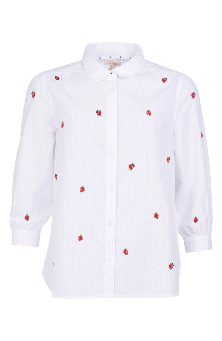 Barbour Sandridge Embroidered Button-Up Shirt, Main, color, White