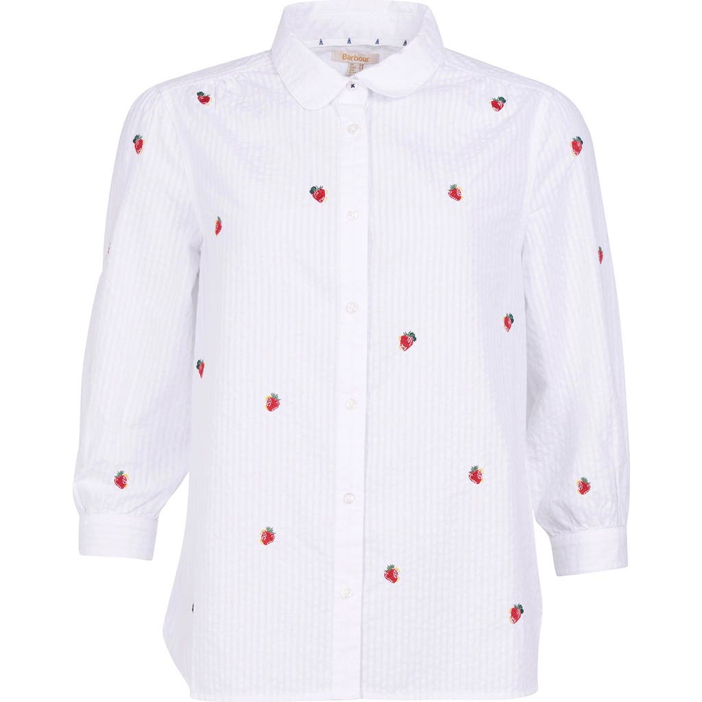 Barbour Sandridge Embroidered Button-up Shirt In White