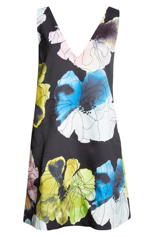 STINE GOYA STINE GOYA EMBROIDERED CREPE SHIFT MINIDRESS 