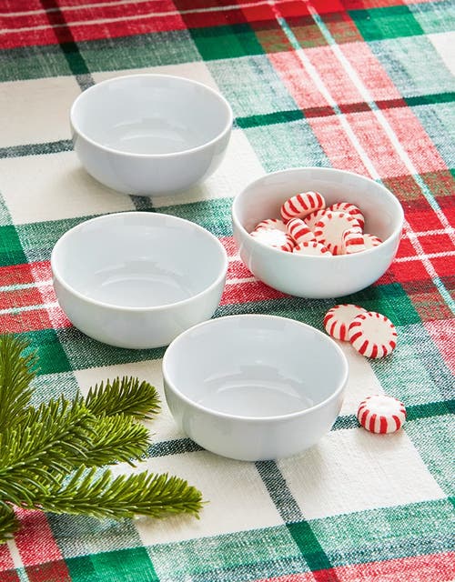 Tag Whiteware Round Bowl Set Of 4 Porcelain Dinnerware In White