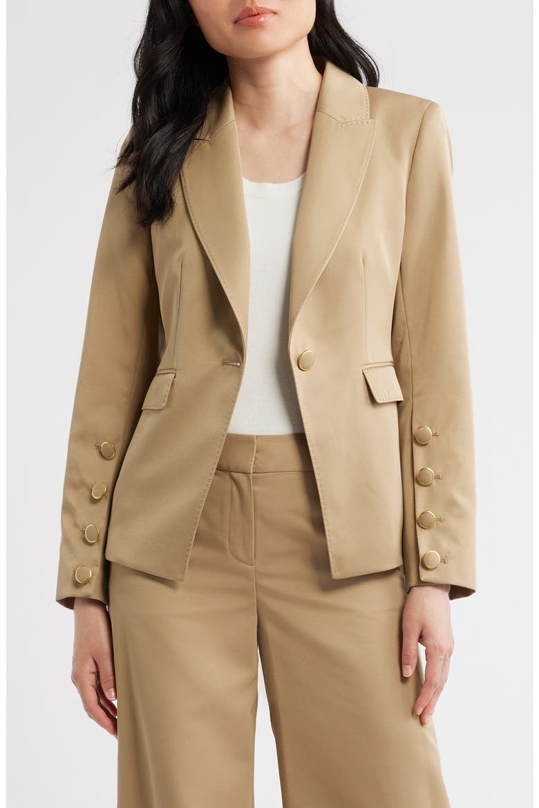One-Button Jacket, Main, color, KHAKI