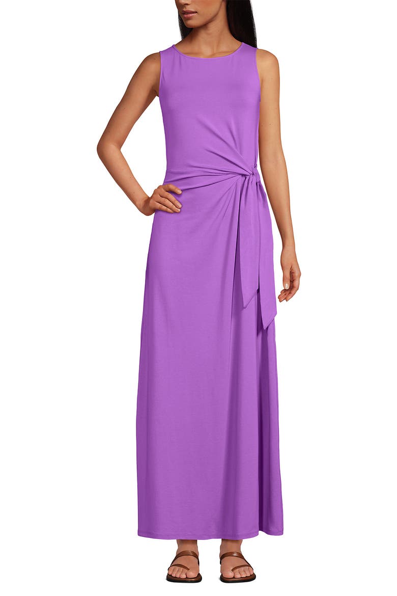Cotton Modal Sleeveless Tie Waist Maxi Dress, Main, color, Soft Orchid