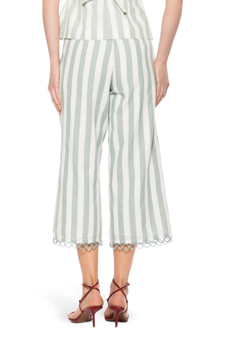 Lucy Wide Leg Ankle Crop Pants, Alternate, color, GREEN STRIPE