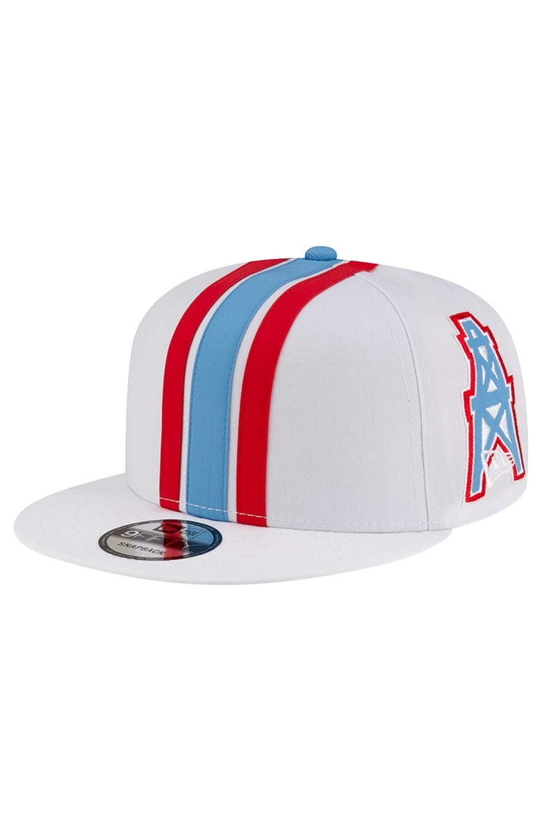 New Era Men's New Era White Tennessee Titans Oilers Throwback Helmet 9FIFTY Snapback Hat, Main, color, 