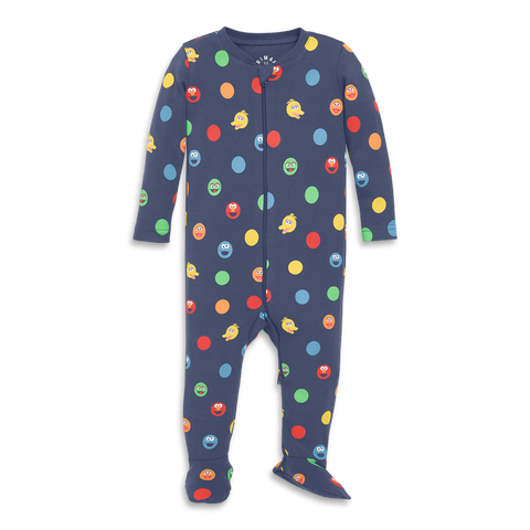 Baby Organic Sesame Street Friends Zip Footie