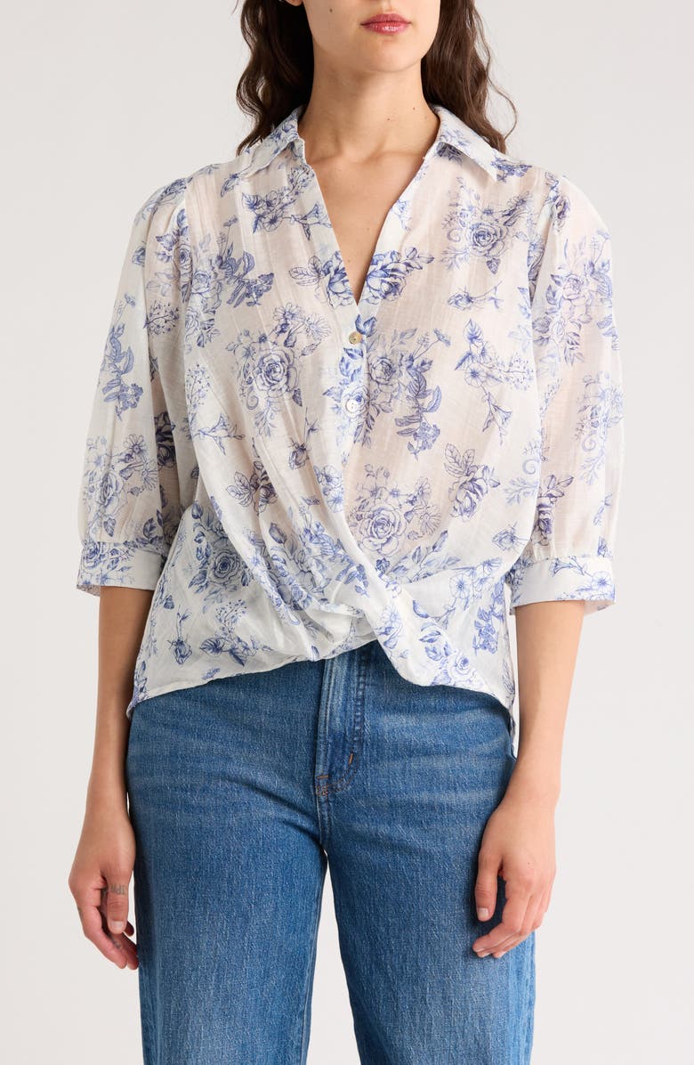 CHENAULT Floral High-Low Shirt, Main, color, 