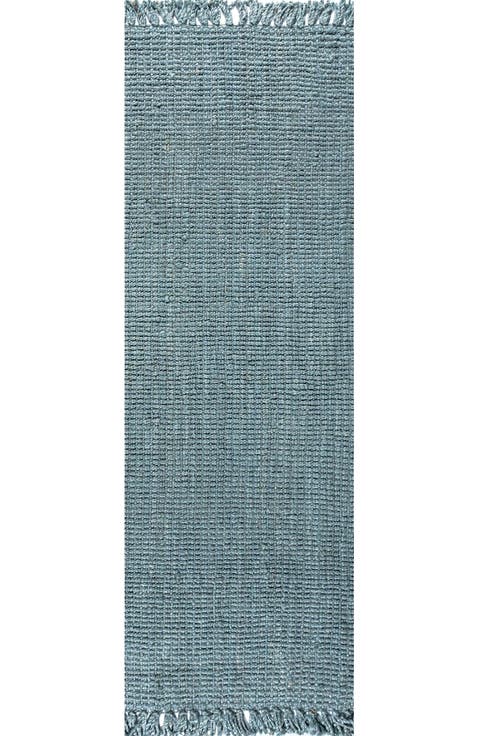Pata Hand Woven Chunky Jute with Fringe Area Rug