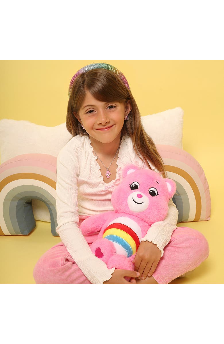 Care Bears Silver Flash-Plated 3D Pendant Necklace with Crystal Accent, 16"+2", Alternate, color, Pink