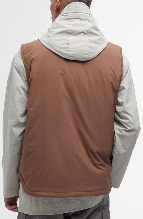 Shop Barbour Bomber Zip Vest In Redwood