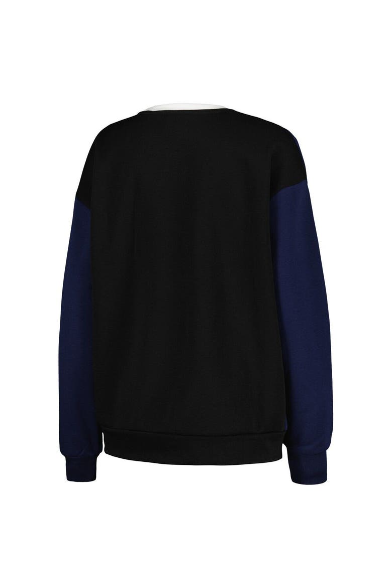Women's Gameday Couture White/Black Michigan Wolverines Vertical Color-Block Pullover Sweatshirt, Alternate, color, White